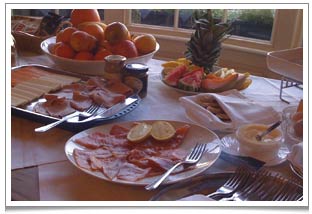 The scrumptious breakfast spread put out by The Brighton House B&B. Not seen in this picture is an equally delicious cereal and yoghurt bar packed full with different kinds of fresh and dried fruits including goji berries. The scrumptious breakfast spread put out by The Brighton House B&B. Not seen in this picture is an equally delicious cereal and yoghurt bar packed full with different kinds of fresh and dried fruits including goji berries.