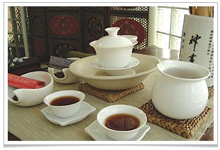 Enjoying a delicious pot of Emperor's Golden Monkey tea blend
